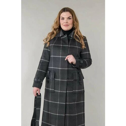 Пальто Modetta Style, размер 58, серый, черный