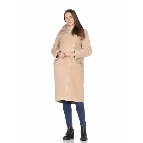 Пальто Prima Woman, размер 46, бежевый