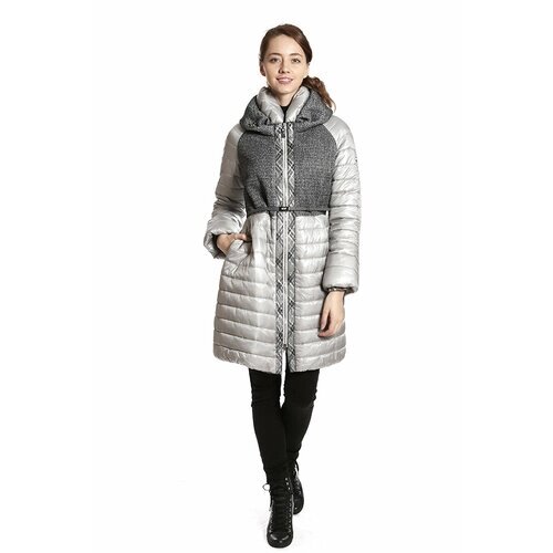 Пальто реглан, размер 42, серебряный, серый