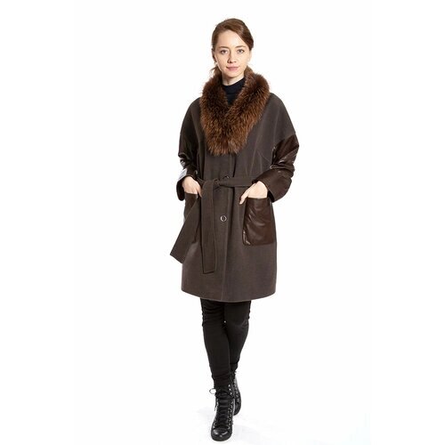 Пальто Valentini, размер 46, коричневый