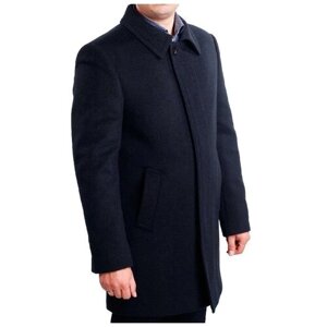 Пальто Van Cliff демисезонное, шерсть, силуэт прямой, размер 48/188, синий