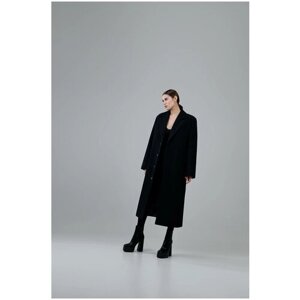 Пальто ZNWR демисезонное, шерсть, силуэт прямой, удлиненное, размер XS, черный