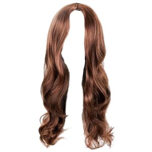 Парик карнавальный искусственный волос волнистый длинный 65 см цвет темно - русый