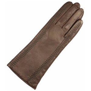 Перчатки ESTEGLA, демисезон/зима, натуральная кожа, утепленные, размер 7,5, коричневый