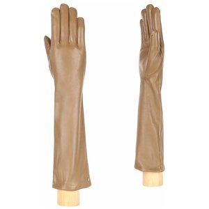 Перчатки FABRETTI, демисезон/зима, натуральная кожа, удлиненные, подкладка, размер 6.5, бежевый