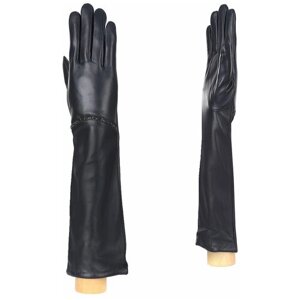 Перчатки FABRETTI, демисезон/зима, натуральная кожа, удлиненные, утепленные, подкладка, размер 6.5, черный