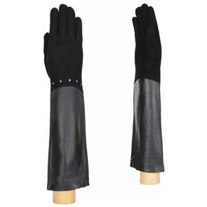 Перчатки FABRETTI, демисезон/зима, утепленные, удлиненные, подкладка, размер 7, черный