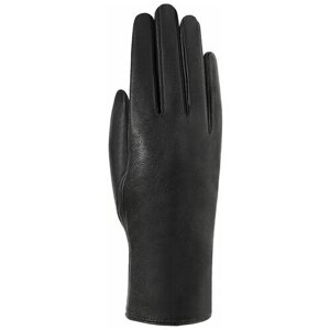 Перчатки malgrado, демисезон/зима, натуральная кожа, подкладка, размер 6.5, черный