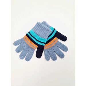 Перчатки Margot Bis демисезонные, размер 12, серый, голубой