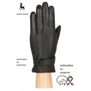 Перчатки Montego зимние, натуральная кожа, подкладка, размер 10, черный