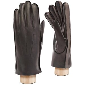 Перчатки мужские кожаные ELEGANZZA, размер 8(XS), черный, серый
