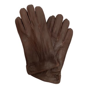 Перчатки мужские натуральная кожа, подкладка шерсть, коричневые, размер 10