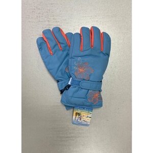 Перчатки , размер 10-14, голубой, оранжевый