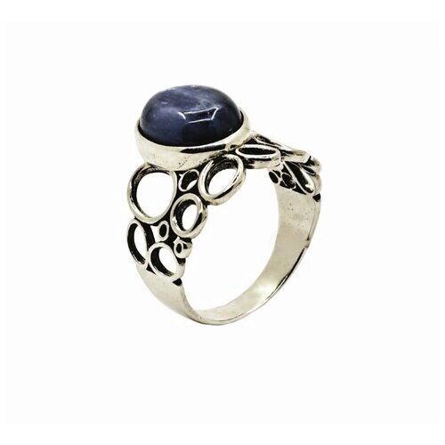 Перстень Циркон С серебро, 925 проба, чернение, оксидирование, кианит, размер 18.5, серебряный, синий