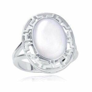 Перстень Гильдия Мастеров. ру серебро, 875 проба, родирование, перламутр, размер 17.5, серебряный, белый