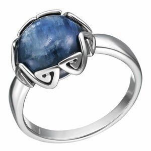 Перстень UVI Ювелирочка Серебряное кольцо 925 пробы с Кианитом, серебро, 925 проба, платинирование, кианит, синий, серебряный