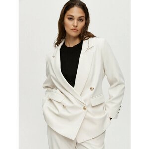 Пиджак 4FORMS, средней длины, силуэт прямой, размер 60, белый