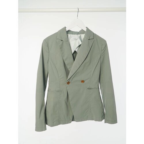 Пиджак AT. P. CO, средней длины, силуэт полуприлегающий, подкладка, размер 46, зеленый