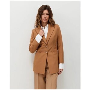 Пиджак Beexist, удлиненный, силуэт полуприлегающий, размер XL, бежевый, коричневый