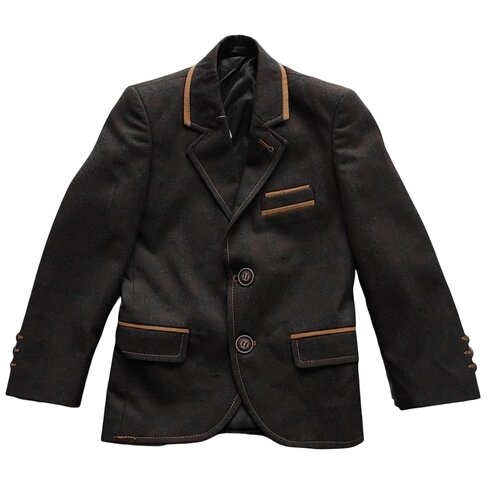 Пиджак для мальчика коричневый/клетка размер:98 Bulut