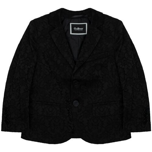 Пиджак Gulliver, карманы, однобортный, размер 98, черный