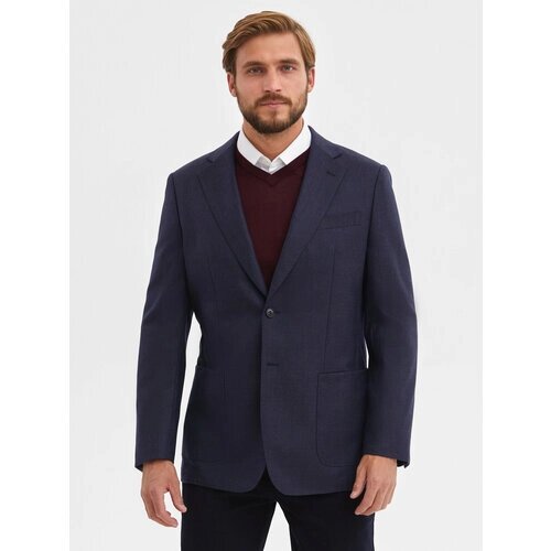 Пиджак KANZLER, силуэт прямой, однобортный, размер 54, синий