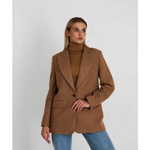 Пиджак LeNeS brand, размер 50, бежевый, коричневый