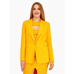 Пиджак PATRIZIA PEPE, силуэт прямой, размер 44, желтый