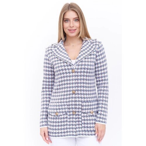Пиджак Текстильная Мануфактура, размер 48, синий, белый