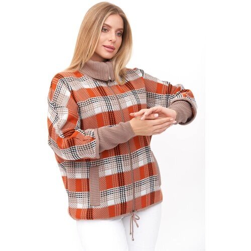 Пиджак Текстильная Мануфактура, размер 58, коричневый, оранжевый