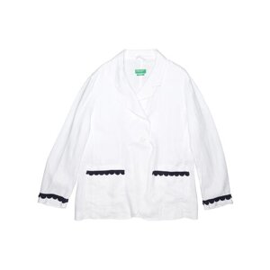Пиджак UNITED COLORS OF BENETTON, средней длины, силуэт прямой, размер L, белый