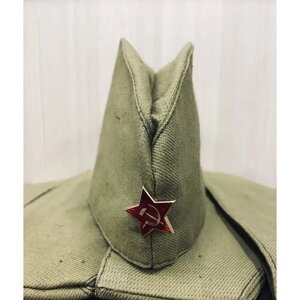 Пилотка военная со звездой / ткань СССР саржа 100%хлопок