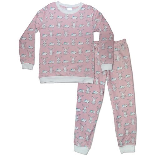 Пижама Андерсен, брюки, футболка, брюки с манжетами, манжеты, размер 116, розовый
