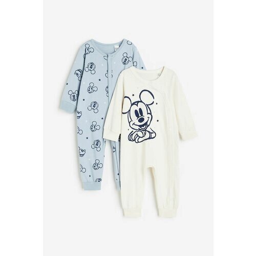 Пижама H&M, размер 56, голубой, белый