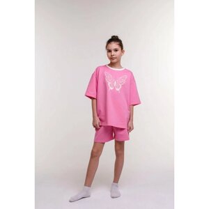 Пижама KupiFartuk, размер 134, белый, розовый