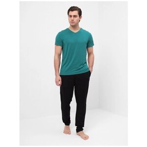 Пижама Luisa Moretti, футболка, брюки, карманы, размер S, зеленый