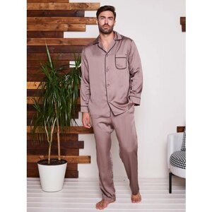 Пижама Малиновые сны, карманы, размер 58, коричневый
