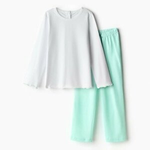 Пижама Minaku, размер 30, белый, зеленый