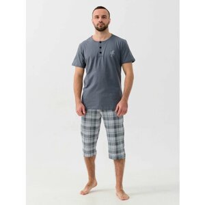 Пижама Оптима Трикотаж, размер 52, серый