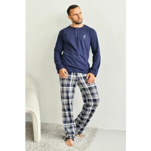 Пижама Оптима Трикотаж, размер 52, синий