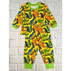 Пижама ПАНДА дети, размер 110, зеленый, синий