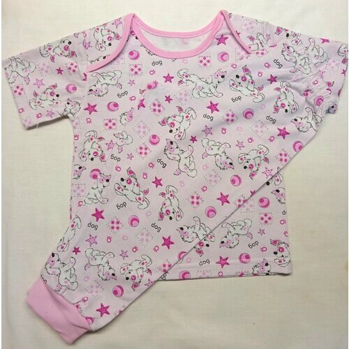 Пижама ПАПА МАМА, размер 26/86, розовый, голубой