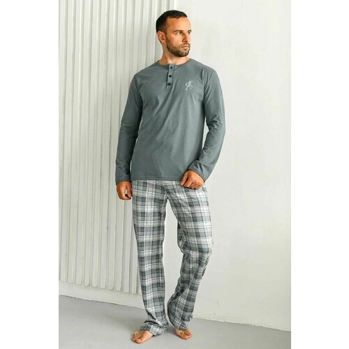 Пижама , размер 56, серый