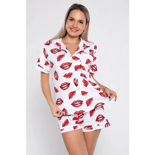 Пижама Руся, размер 52, белый, красный