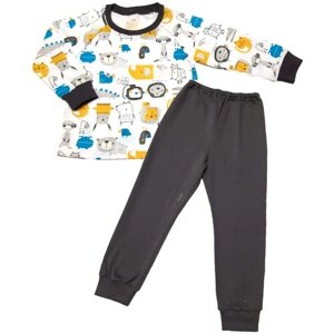 Пижама Золотой ключик, брюки, джемпер, брюки с манжетами, без карманов, на резинке, размер 116 (30), мультиколор