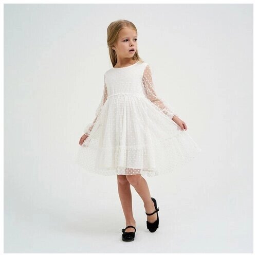 Платье для девочки KAFTAN, размер 38 (146-152 см), цвет белый
