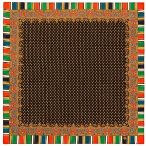 Платок Павловопосадская платочная мануфактура,89х89 см, коричневый