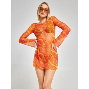 Пляжное платье ALZA, быстросохнущее, размер 44/46, оранжевый, желтый