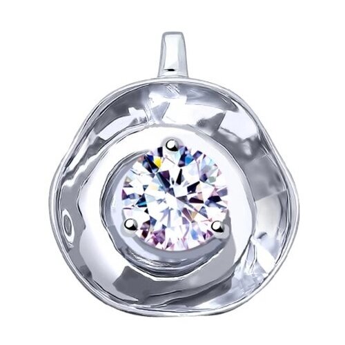 Подвеска Diamant online, серебро, 925 проба, фианит, размер 2.1 см.