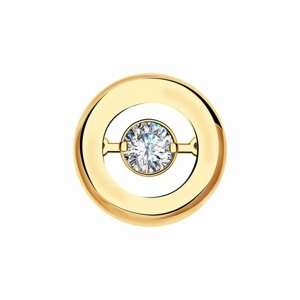 Подвеска Diamant online, желтое золото, 585 проба, фианит